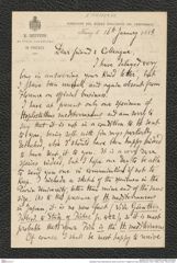 Nachlass Franz Steindachner, Brief von Enrico H. Giglioli an Franz Steindachner (16.01.1883), Inv.Nr. 159.02, Seite 1